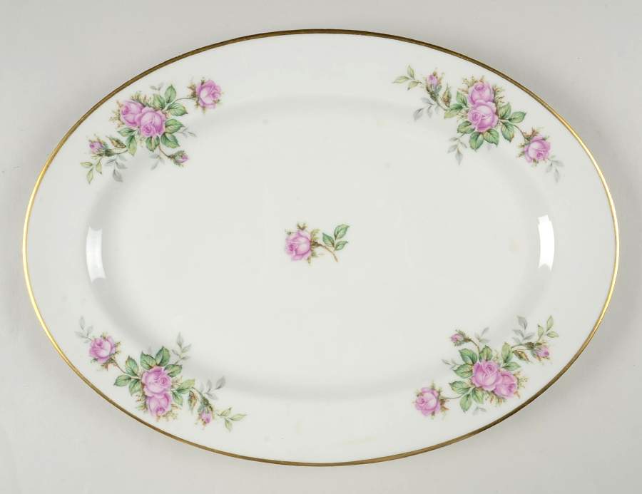 Damask Rose 13" Oval Serving Platter by Vogue-1