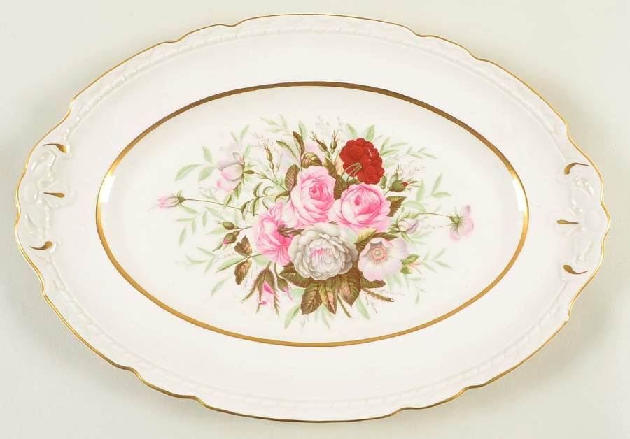 Garden Bouquet 13" Oval Serving Platter by Vogue-1