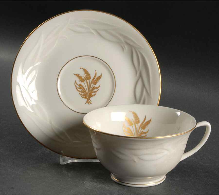Golden Harvest Footed Cup & Saucer Set by Vogue-1