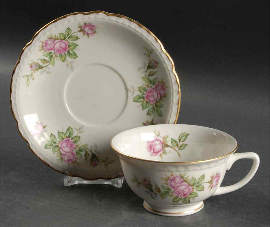 Southern Rose Footed Cup & Saucer Set by Vogue-1