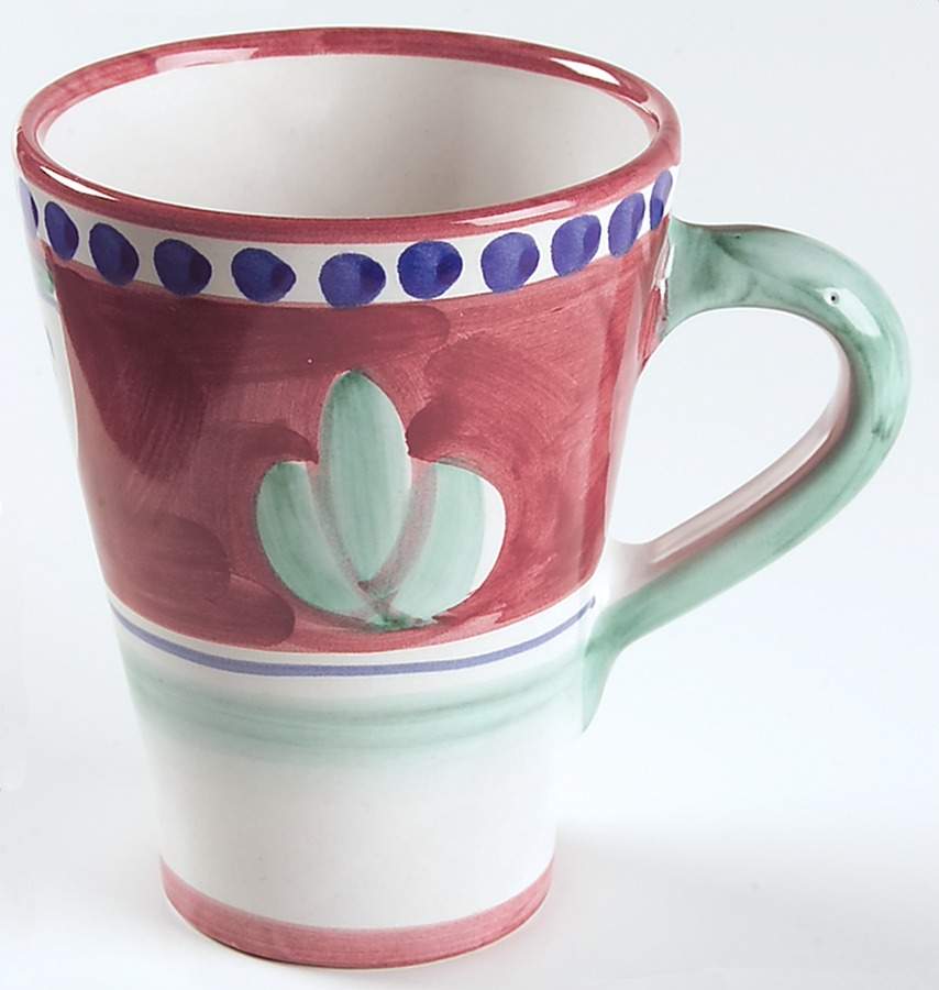 Campagna Chicken (Red Border, Blue Dots) Mug by Ceramica Artistica (CAS Vietri)-1