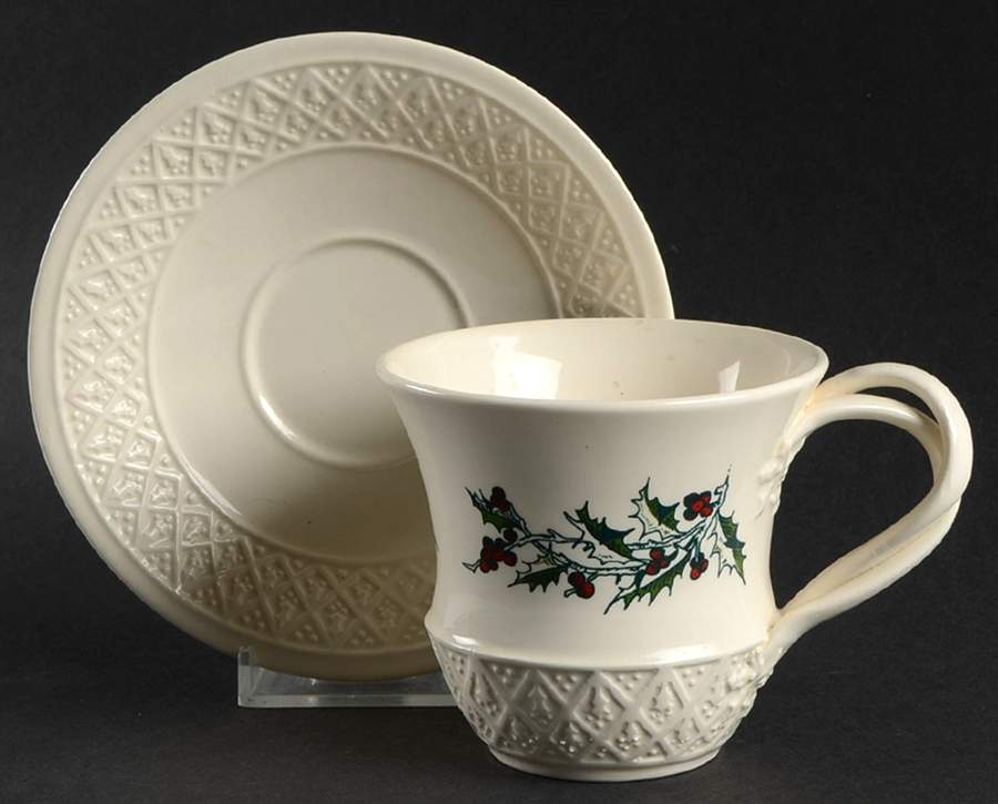 Classical Christmas Flat Cup & Saucer Set by Vaillancourt Folk Art-1