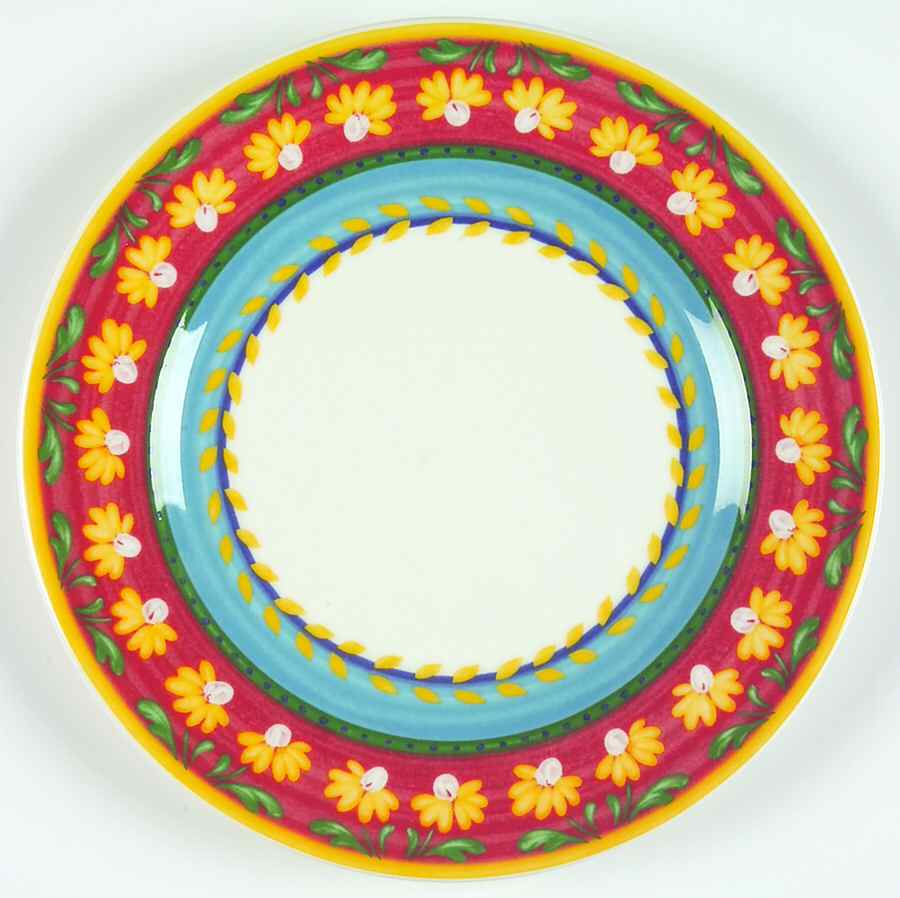 Yellow Flowers Salad Plate by Vista Alegre-1