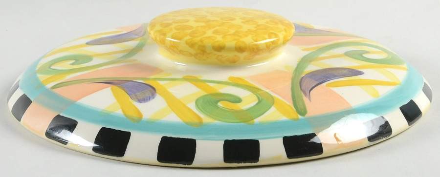 Razzle Dazzle Lid for Round Vegetable by Vicki Carroll Studio-1