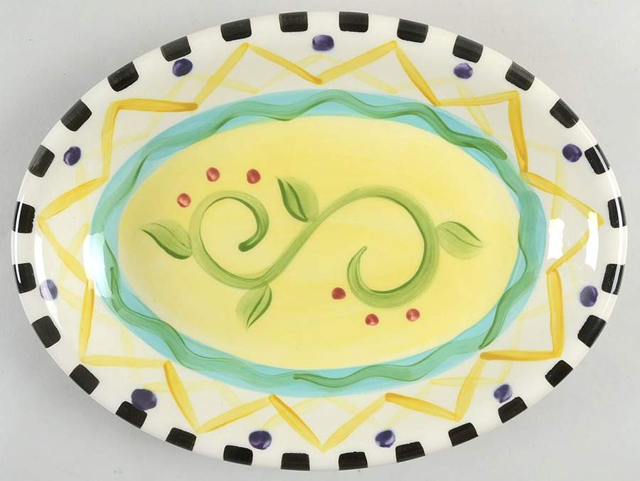 Razzle Dazzle 12" Oval Serving Bowl by Vicki Carroll Studio-1