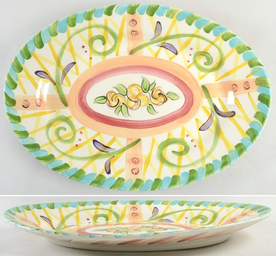Razzle Dazzle 19" Oval Serving Platter by Vicki Carroll Studio-1