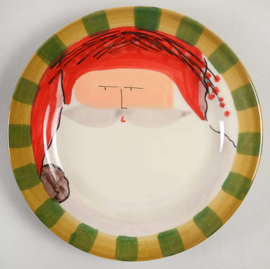 Old St Nick Salad Plate by Vietri (Italy)-1