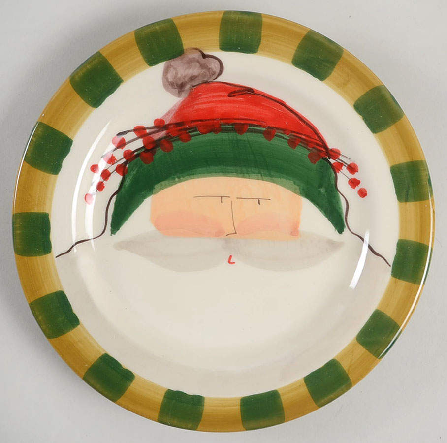 Old St Nick Salad Plate by Vietri (Italy)-1