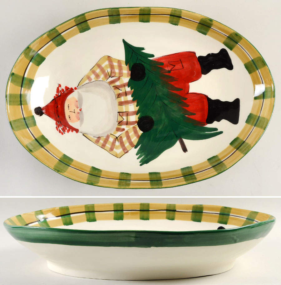 Old St Nick 17" Oval Serving Bowl by Vietri (Italy)-1