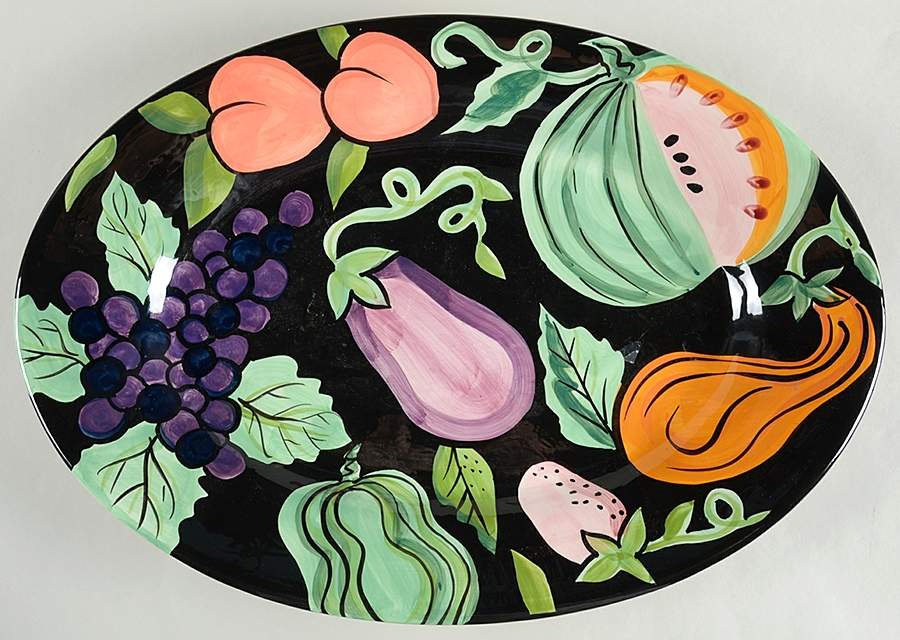 Bon Appetite 19" Oval Serving Platter by Vicki Carroll Studio-1