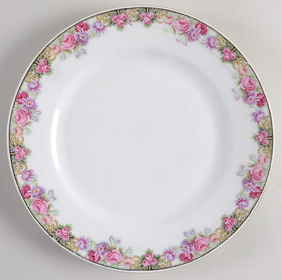 222 (Floral Edge) Salad Plate by Victoria (Czech)-1