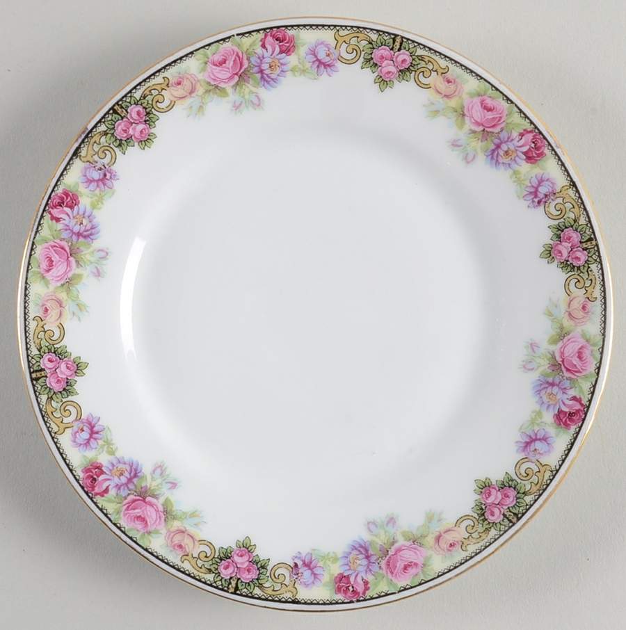 222 (Floral Edge) Bread & Butter Plate by Victoria (Czech)-1