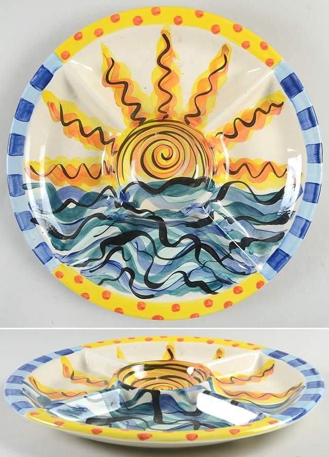 Splish Splash 1 Pc Round Chip and Dip (5 Section) by Vicki Carroll Studio-1