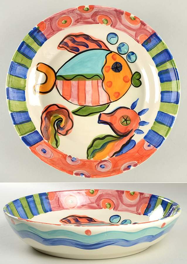 Splish Splash 13" Pasta Serving Bowl by Vicki Carroll Studio-1