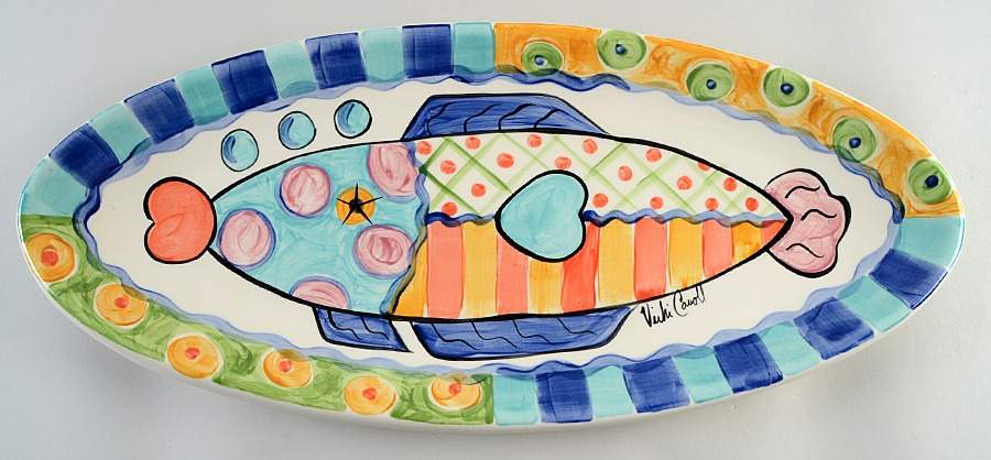 Splish Splash 21" Fish Platter by Vicki Carroll Studio-1