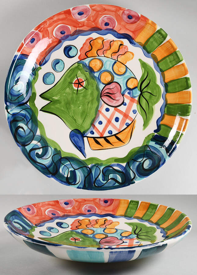 Splish Splash 15" Round Serving Bowl by Vicki Carroll Studio-1
