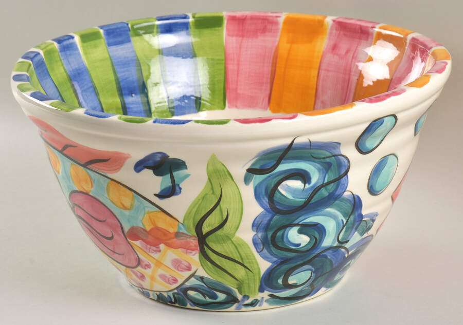 Splish Splash 11" Large Salad Serving Bowl by Vicki Carroll Studio-1