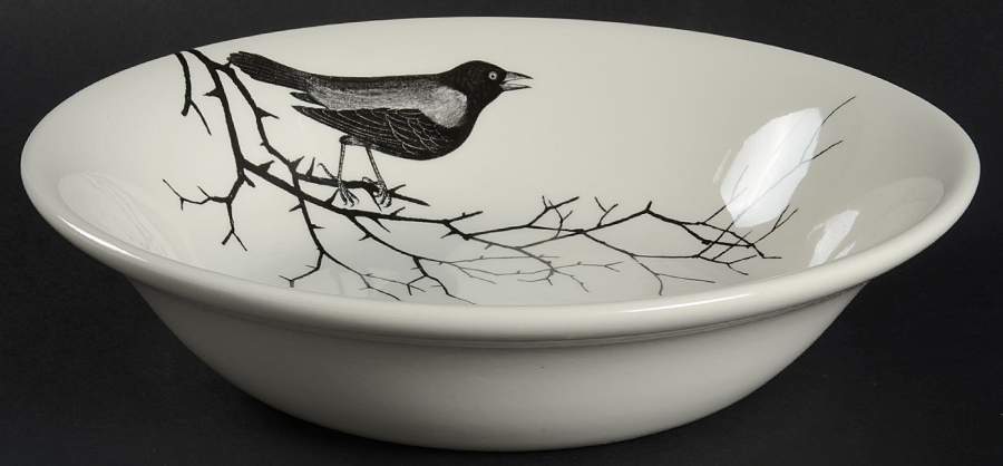 Crow 9" Round Serving Bowl by Victorian English Pottery-Royal Stafford-1