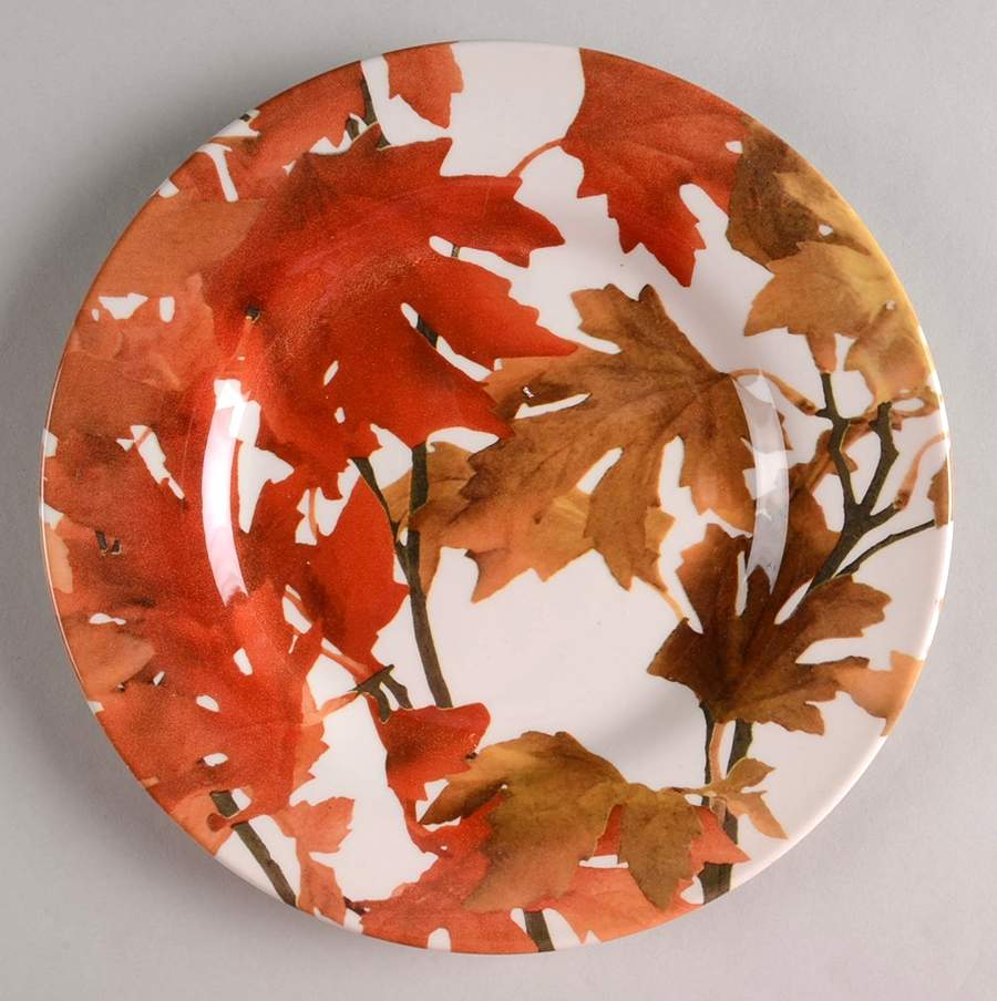 Autumn Leaves Salad Plate by Victorian English Pottery-Royal Stafford-1