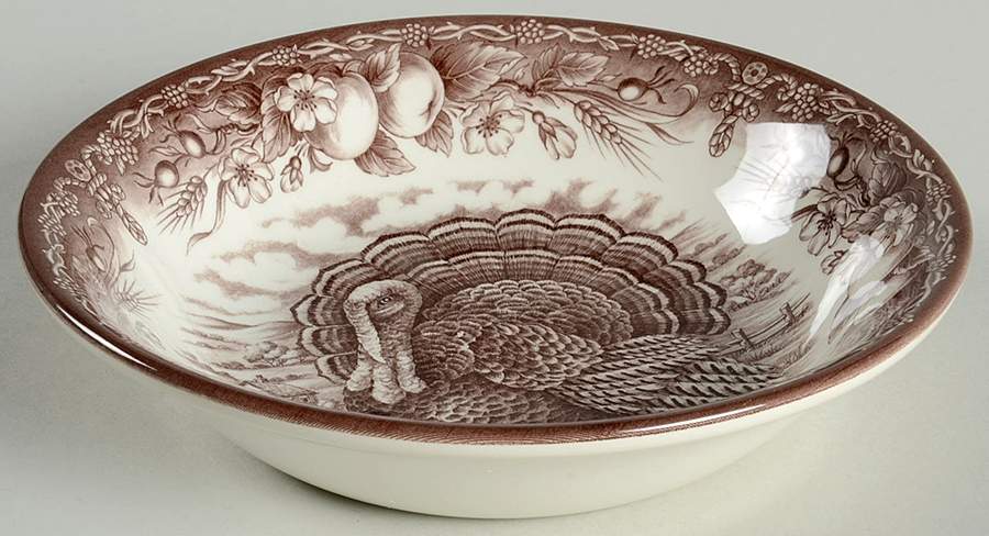 Royal Thanksgiving Brown Soup/Cereal Bowl by Victorian English Pottery-Royal Stafford-1