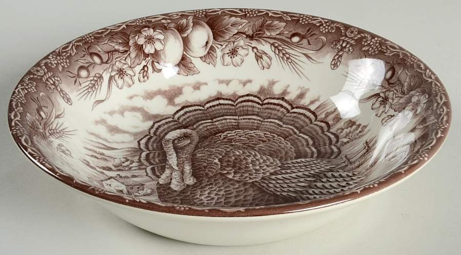 Royal Thanksgiving Brown 9" Round Vegetable Bowl by Victorian English Pottery-Royal Stafford-1