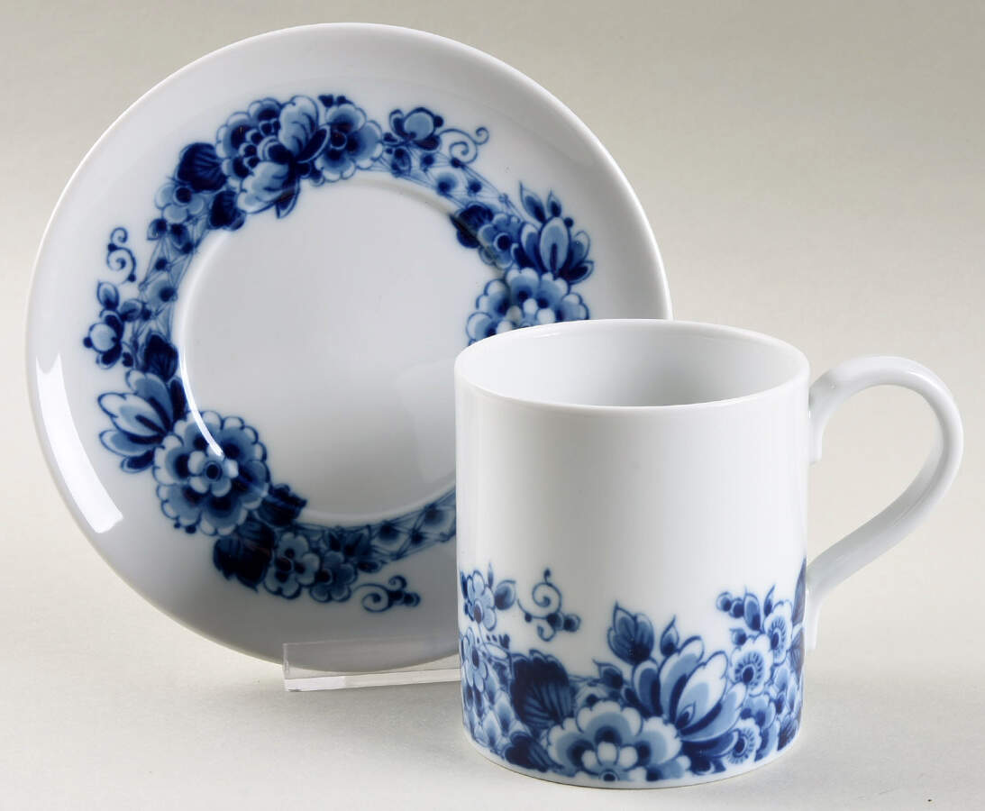 Blue Ming Flat Cup & Saucer Set by Vista Alegre-1