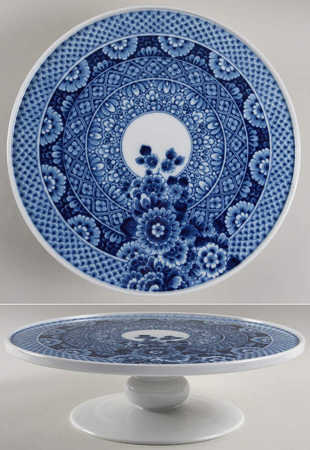 Blue Ming 12" Diameter Pedestal Cake Stand by Vista Alegre-1