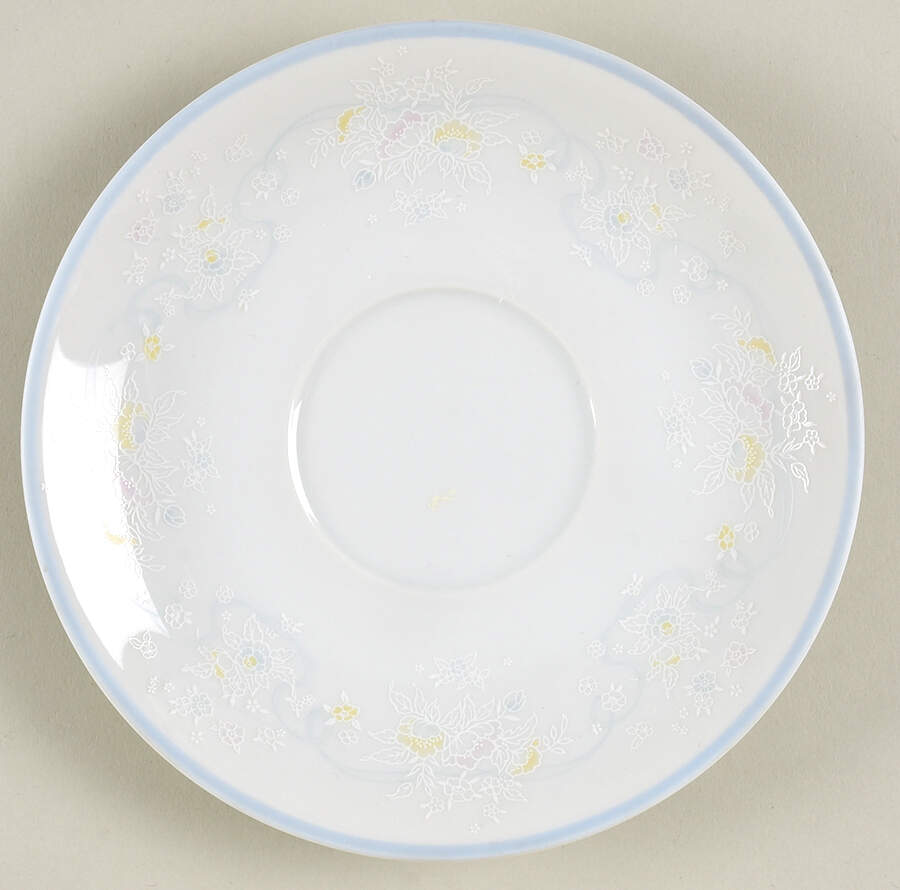 Bridal Bouquet Blue Trim Saucer by Viletta-1