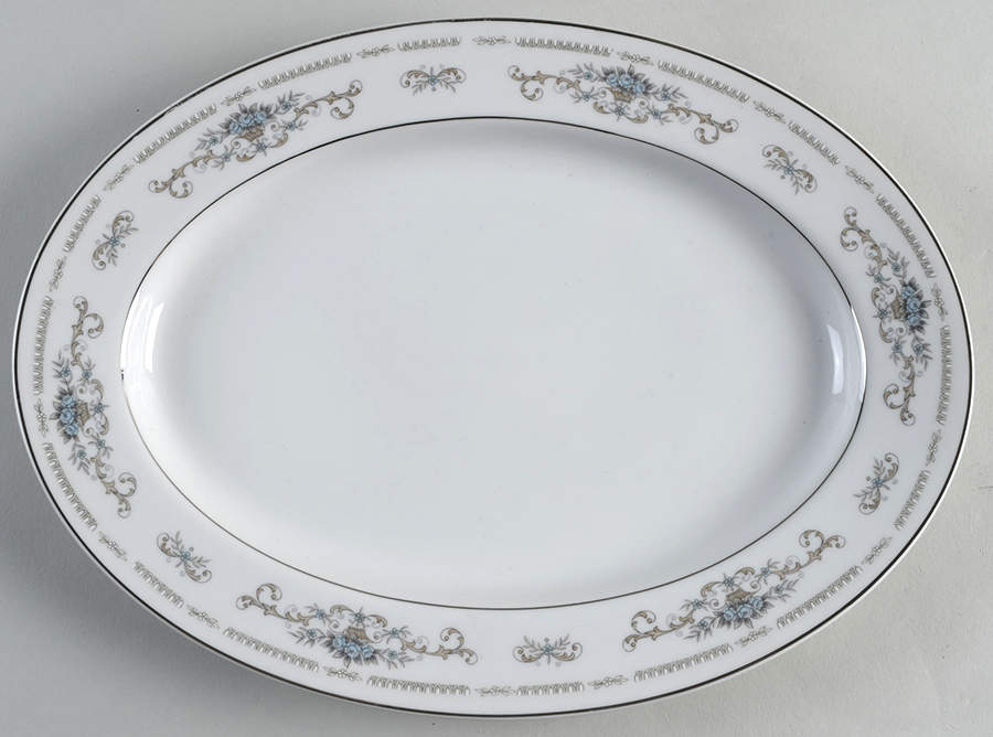 Diane 12" Oval Serving Platter by Fine China of Japan-1