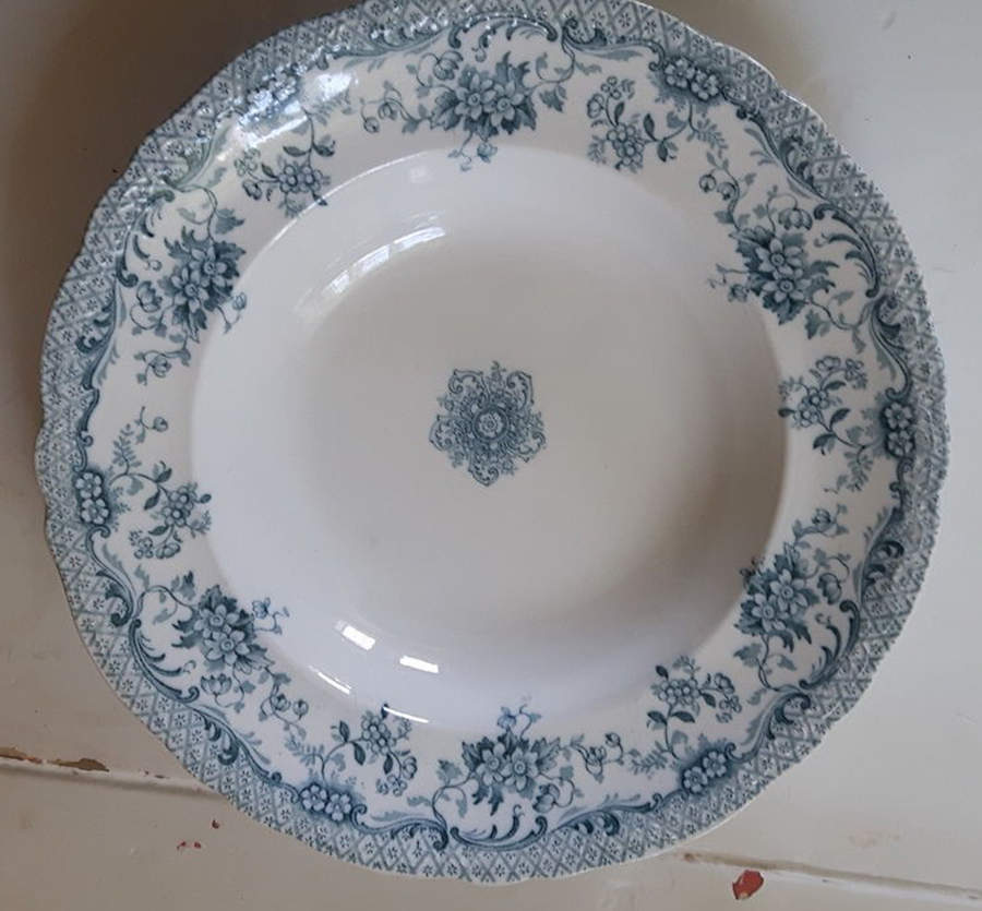 Lyndon Blue Rim Soup Bowl by JH Weatherby-1