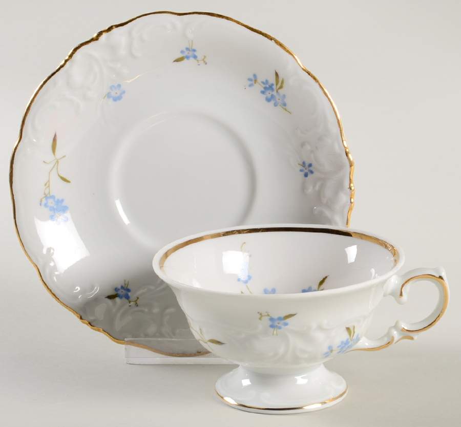 Picardy Footed Cup & Saucer Set by Wawel-1