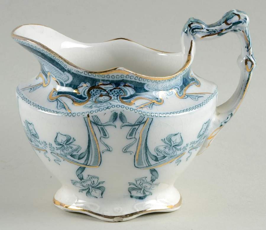 Iris Blue Green (Gold Accents) Creamer by Arthur J Wilkinson-1