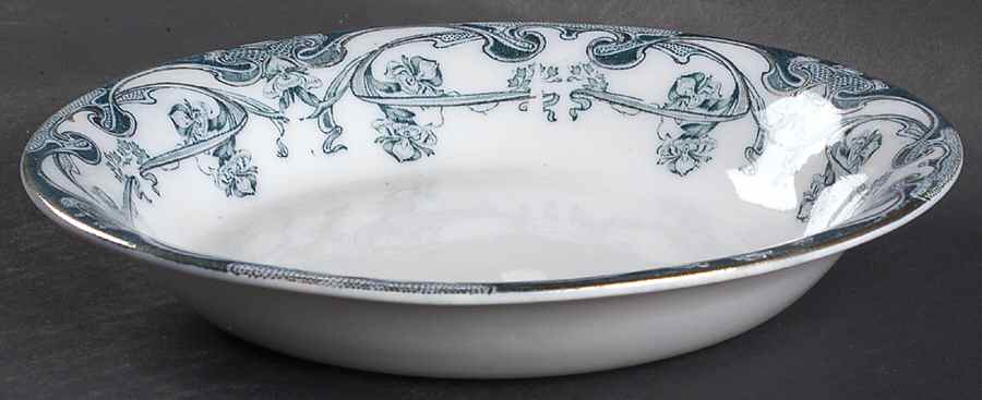 Iris Blue Green (Gold Accents) Coupe Soup Bowl by Arthur J Wilkinson-1
