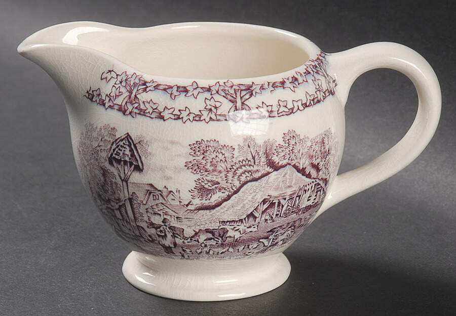 Rural Scenes Purple (Round) Creamer by Arthur J Wilkinson-1