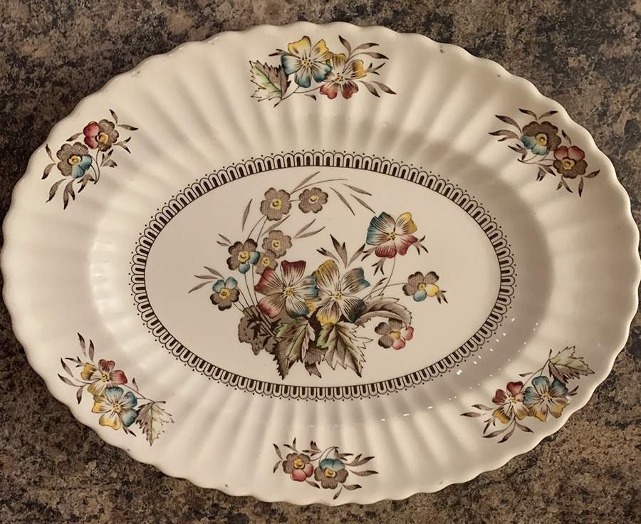Meadow 12" Oval Serving Platter by Wade (England)-1
