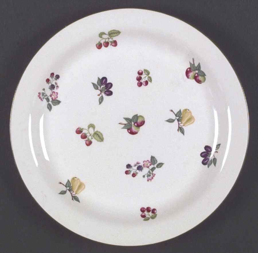 Summer Fruit (Green Trim) Salad Plate by Wade (England)-1