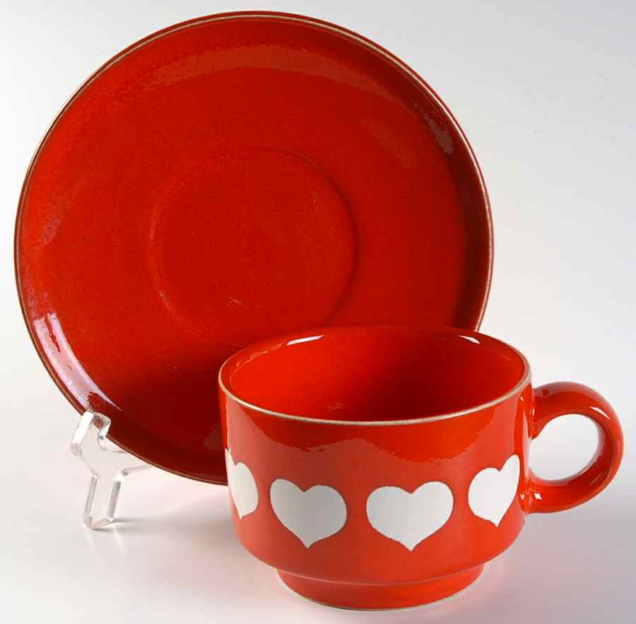 Heart Flat Cup & Saucer Set by Waechtersbach-1
