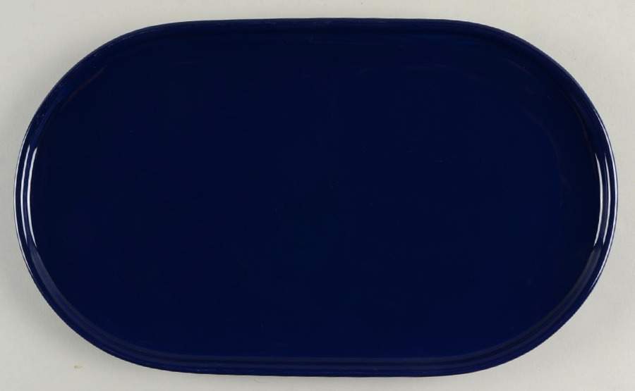 Solid Colours Cobalt Blue 13" Oval Serving Platter by Waechtersbach-1