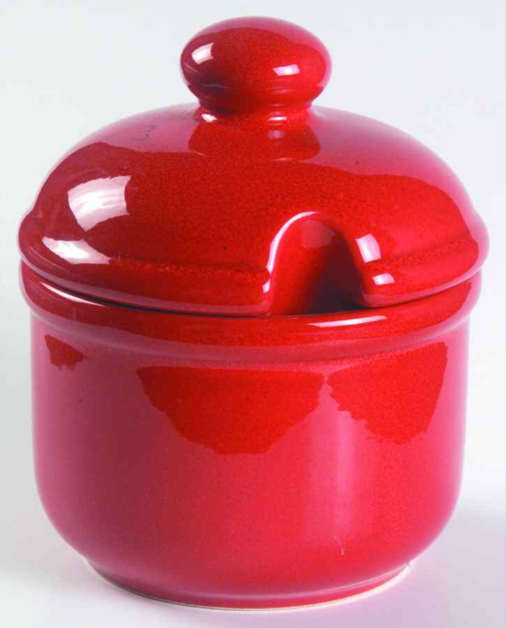 Solid Colours Red Sugar Bowl & Lid by Waechtersbach-1