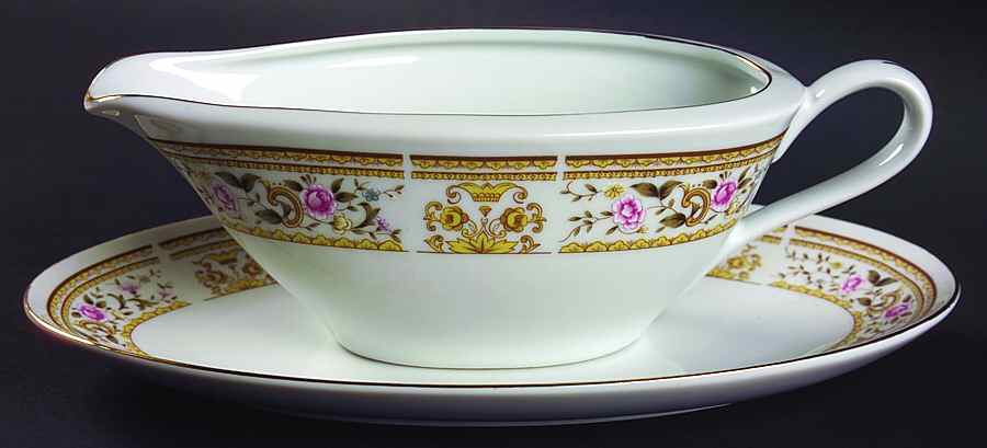 Daphne Gravy Boat & Underplate/Relish by Wallace Heritage (Japan)-1