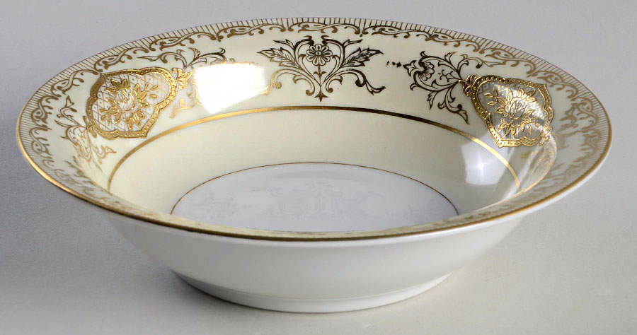 2296 (Cream Band) Rim Fruit/Dessert (Sauce) Bowl by Wako-1