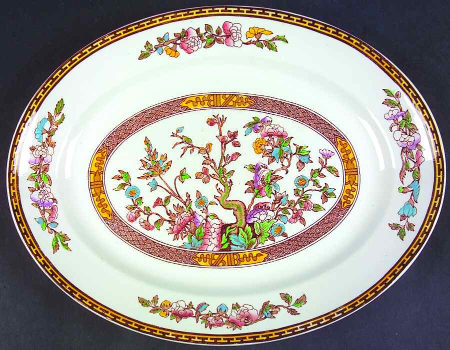 Indian Tree 13" Oval Serving Platter by Washington Pottery-1