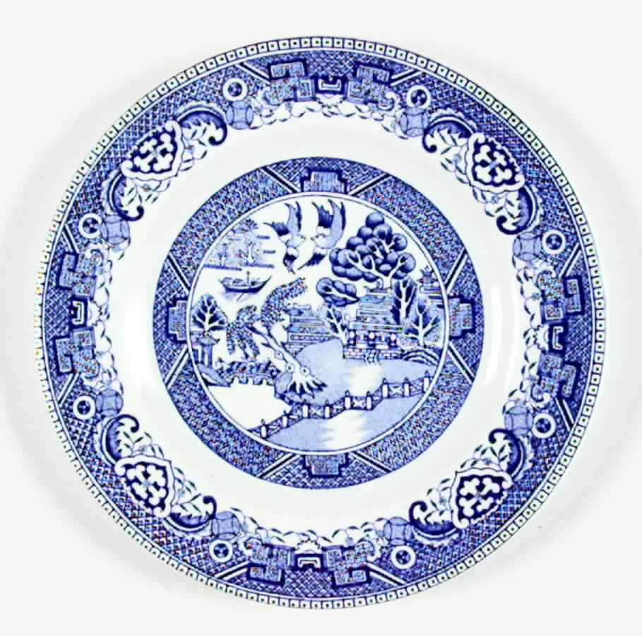 Old Willow Blue (No Trim) Bread & Butter Plate by Washington Pottery-1