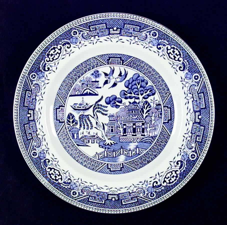Old Willow Blue (No Trim) Dinner Plate by Washington Pottery-1