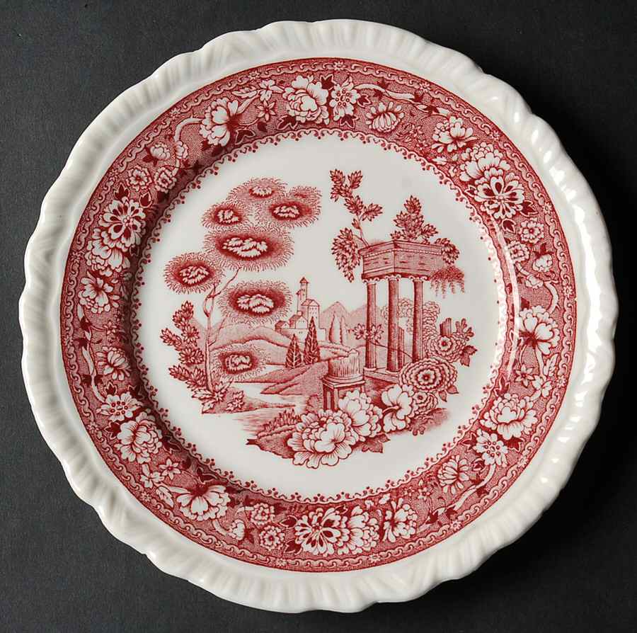 Tudor Rose Pink Dessert/Pie Plate by Warwick-1