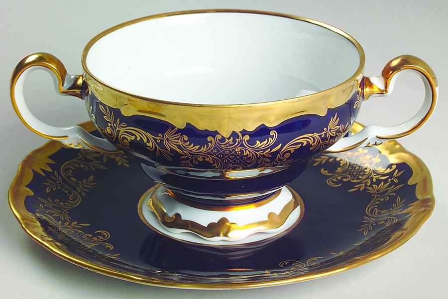 20003 (Katharina Shape) Footed Cream Soup Bowl & Saucer Set by Weimar-1