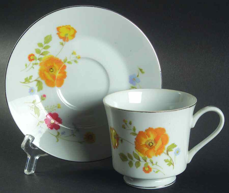 Spring Song Footed Cup & Saucer Set by Wellin-1