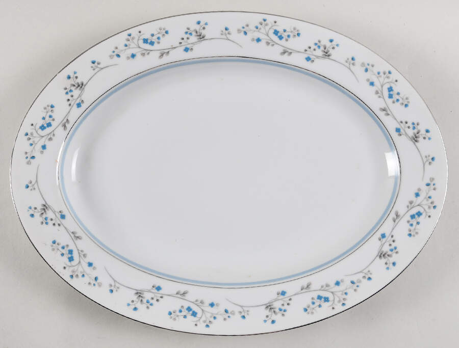 Bluespray 13" Oval Serving Platter by Wentworth-1
