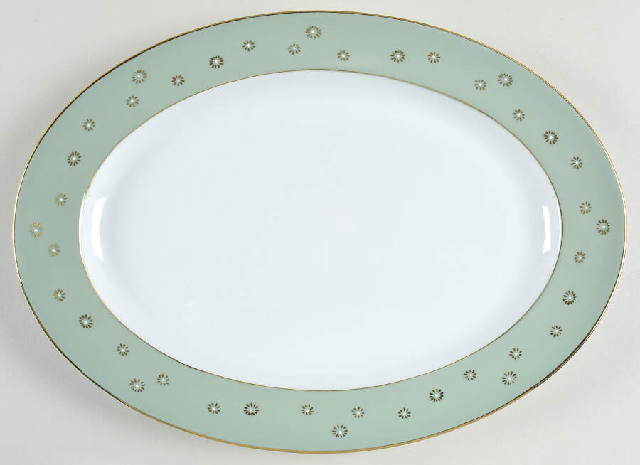 Celadon 14" Oval Serving Platter by Wentworth-1