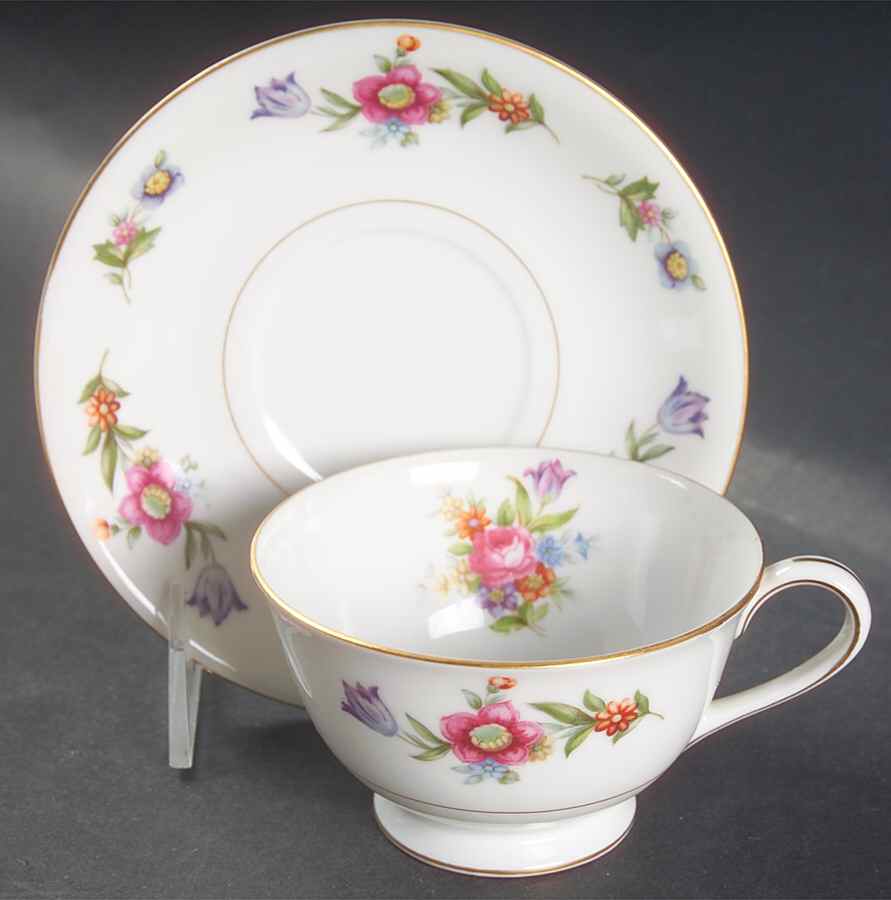 Florita Footed Cup & Saucer Set by Wentworth-1